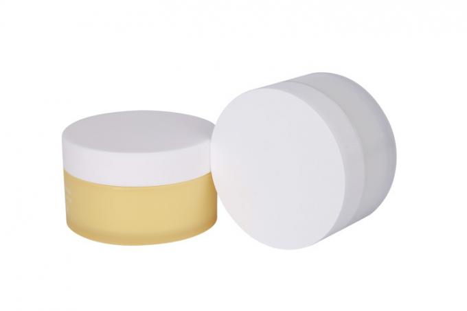 Pale Yellow Face Skin Care 100g Empty Cream Jar With Spoon 1