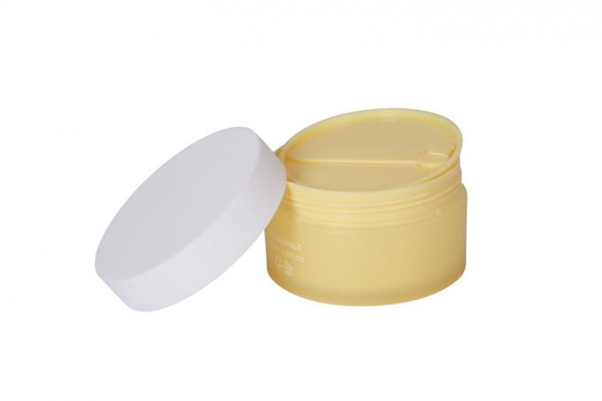 Pale Yellow Face Skin Care 100g Empty Cream Jar With Spoon 0