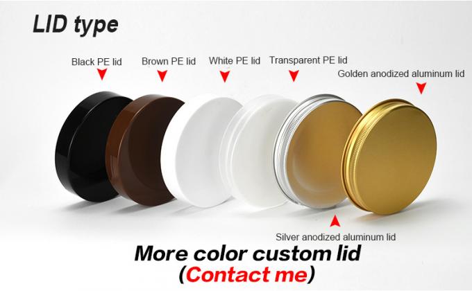 Reusable 250g Cosmetic Cream Jars Aluminum Metal Cap 2