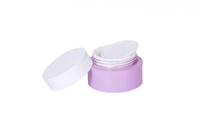 Frosted Light Purple Cylindrical Odm Lotion Jars 15g 30g 50g Travel Set 0