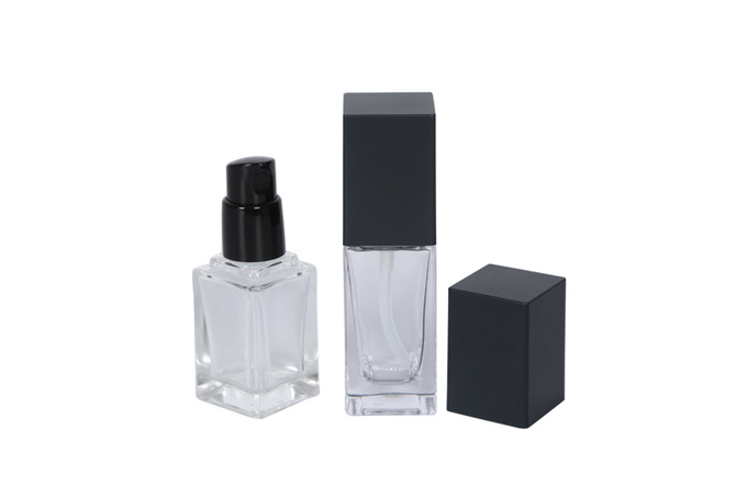 Transparent Square Makeup OD32mm Foundation Glass Bottle 20ml 30ml Cosmetic Primer Dispenser 1
