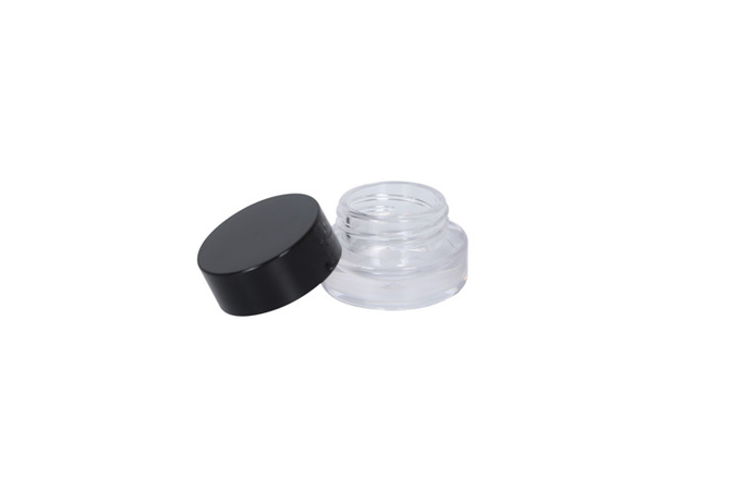 5G / 5ML Round Clear Glass Jars with Black Lids Makeup Foundation Lotion Cream Cosmetic Conatiner 0