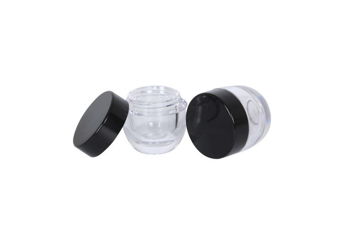 Round Bottom 5ml Mini Cream Jar Glass Cosmetic Brow Powder Container Eye Lip 1