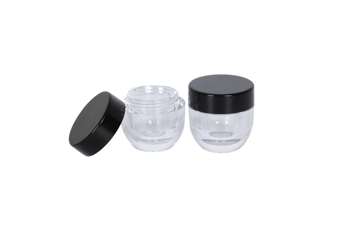 Round Bottom 5ml Mini Cream Jar Glass Cosmetic Brow Powder Container Eye Lip 0