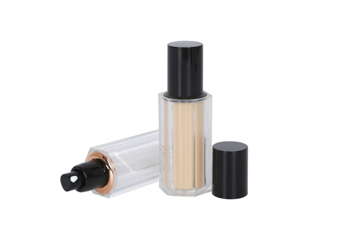 High Luxury Bright Polygonal Cosmetic Pump Bottle Acrylic 30ml 0