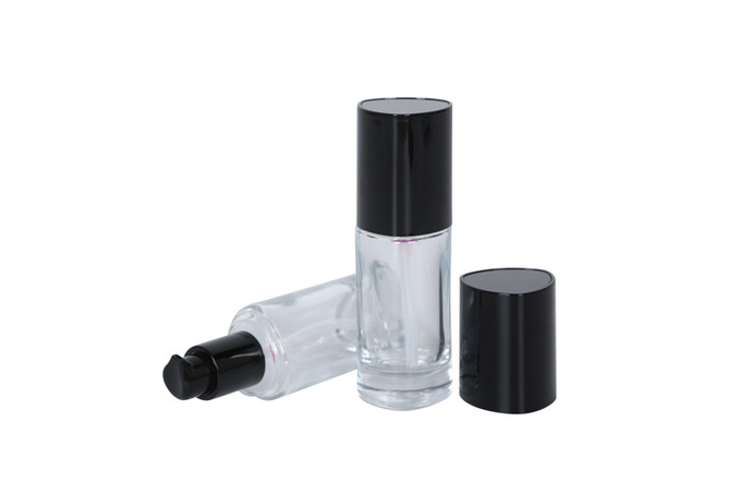 Triangular Clear Glass 30ml Cosmetic Pump Bottle Travel Size 1