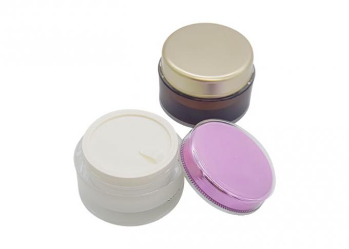 Leak Proof 100g Acrylic Cream Jar With Round Screw Cover 0