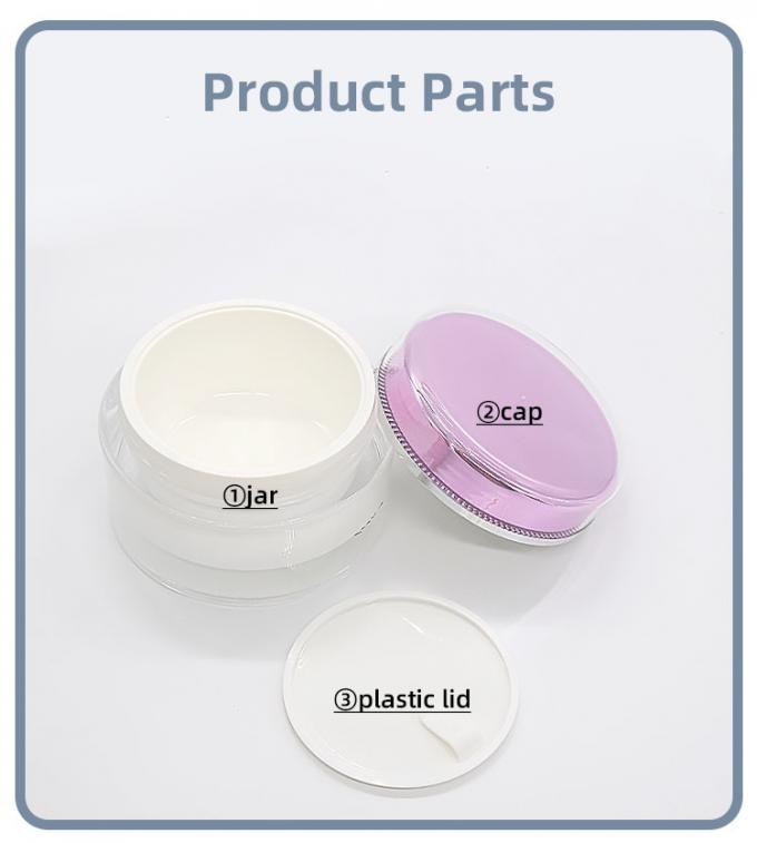Leak Proof 100g Acrylic Cream Jar With Round Screw Cover 1