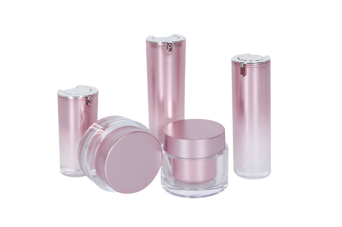 Straight Round Cosmetic Set 50g Moisturizing Face Cream Jar 15/30/50ml Whitening Lotion Bottles With Internal Press Pump 1