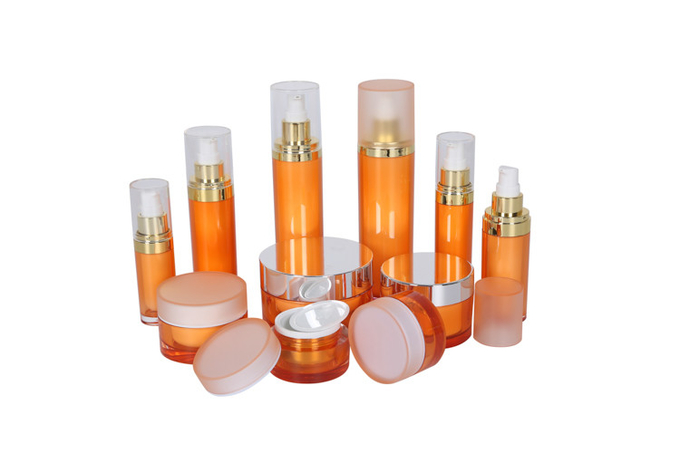 Cylindrical Cosmetic Packaging Personal Skincare Acrylic Lottle Sets 6pcs 15/30/50/100/120ml Facial Lotion Serum Bottle 0
