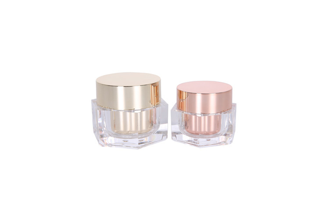 Gradient Color Acrylic 30-50-100ml Polygon Lotion Bottle 30-50g Cream Jar Skincare Cosemtic Packaging 1
