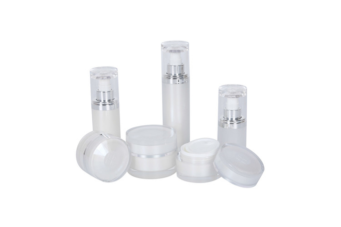 Customized Color Skincare Set 15/30/50g Acrylic Cream Jar And 15/30/50ml Cosmetic Packaging Lotion Bottles Family Set 0