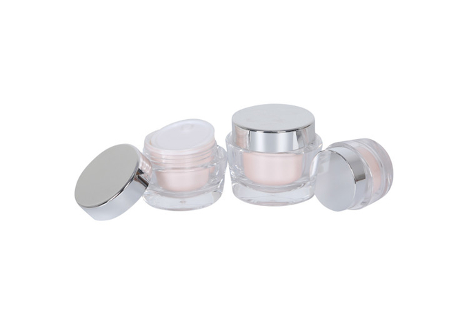 Skin Care Container Acrylic Serum Pump Bottle With Cream Jar Set 1