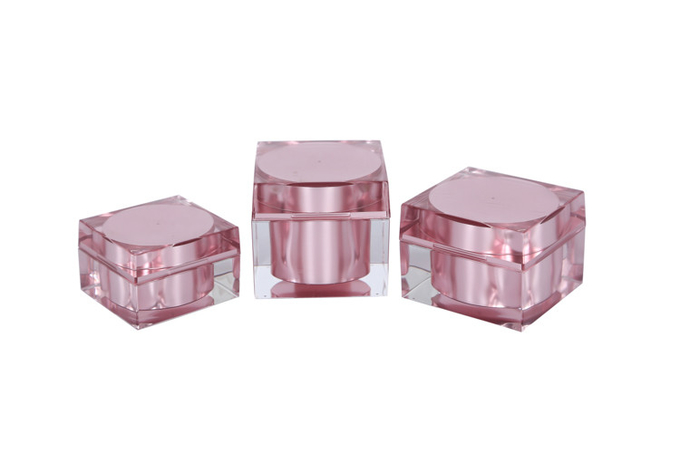 Sauqre Acrylic Lotion Bottle 50ml Heavy Wall 80g Cream Jar Cosmetic Packaging Set 1
