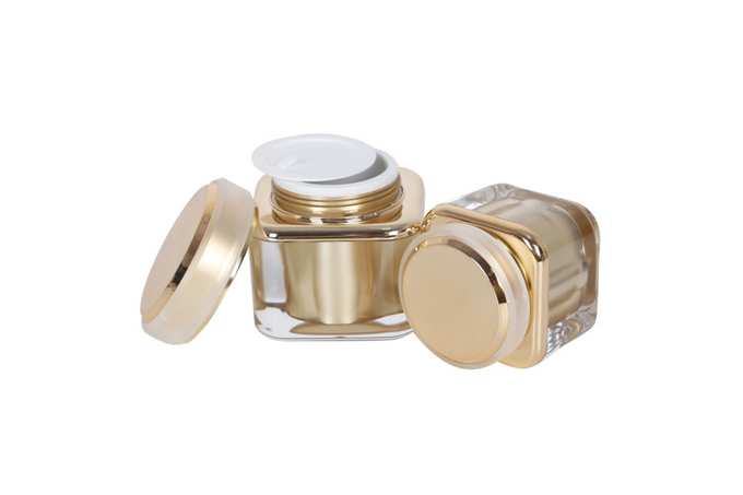 Heavy Wall Cosmetic Pump Bottle Packaging Skincare Set Square Cream Jar 30g 1