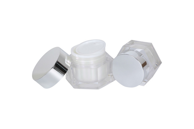 Lotion Cosmetic Dropper Bottle Hexagonal Cream Jar 50g Skincare Set 1