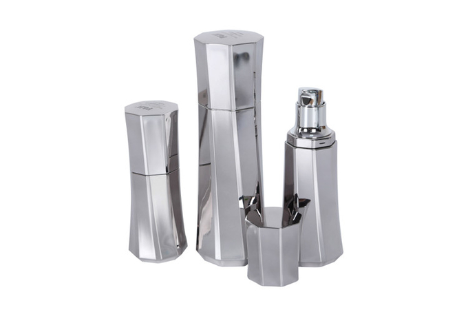Aluminium Oxidation Polygon Lotion Pump Bottle Skincare Refill Face Cream Jar 0