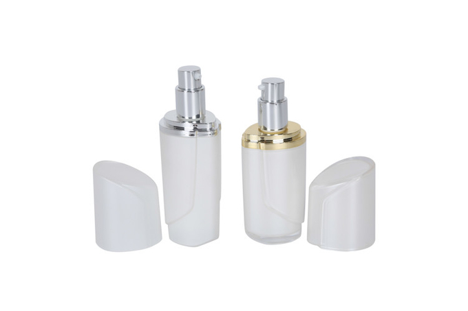 120ml Acrylic Lotion Cosmetic Pump Bottle Set Jar Obliquely Round Triangle For Personal Care 1