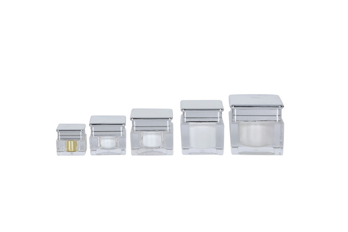 30ml Square Cosmetic Pump Bottle Jar Packaging Skin Care Set 0