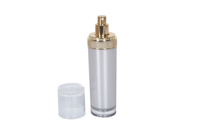Cylinder Acrylic Lotion Essence Bottle 50ml Round Face Cream Jar Cosmetic Packaging Set 1