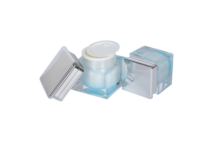 80 / 100ml Square Acylic Serum Lotion Bottle Skincare Cosmetic Set Cream Jar 1