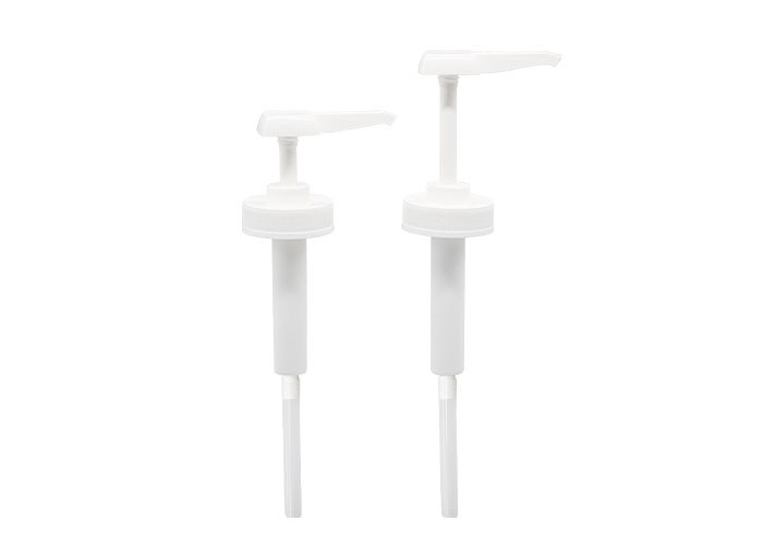 Logo Printing Square Head PP Plastic Sauce Dispenser Pump For Liquid Concentrate 67 - 400