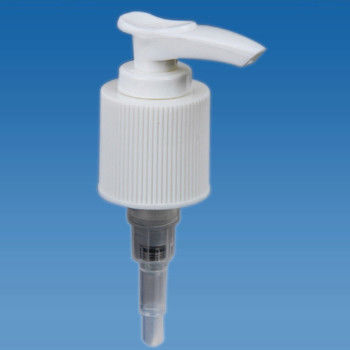 White Plastic Shampoo Bottle Lotion Pump Replacement With RIbbed Neck UKCM-02A-B1