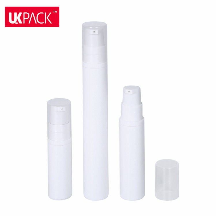 Skin Care Airless Cosmetic Plastic Pump Bottles White Color Smooth Surface OEM