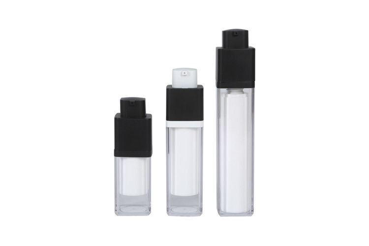 Double Layer Square Acrylic PP 15ml 30ml 50ml Airless Pump Packaging Cosmetic Bottle