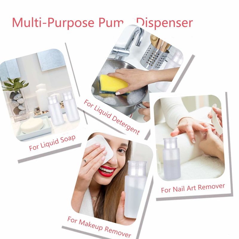 Push Down Transparent PET Nail Polish Remover Bottle