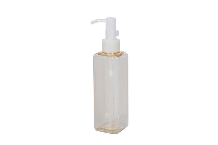 Customized Color PET 180ml Palstic 174mm Makeup Remover Pump Bottle Oil Container