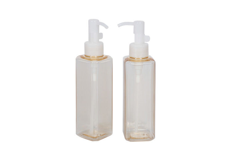 Customized Color PET 180ml Palstic 174mm Makeup Remover Pump Bottle Oil Container