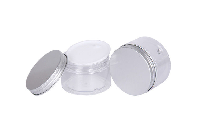 4oz Plastic PET Hair Mask Film Conatiner OD 73mm Face Cream Cosmetic Jar With Sliver Lid Aluminum Lid