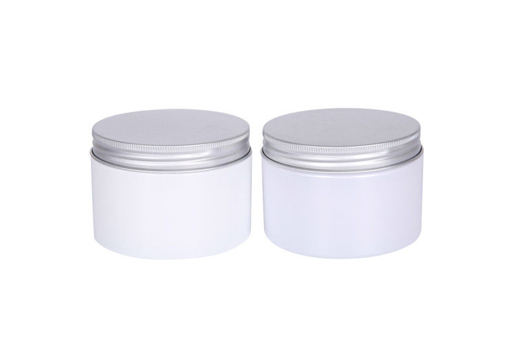 300g Leak Proof PET 65mm Cosmetic Cream Hair Jars With Silver Lid