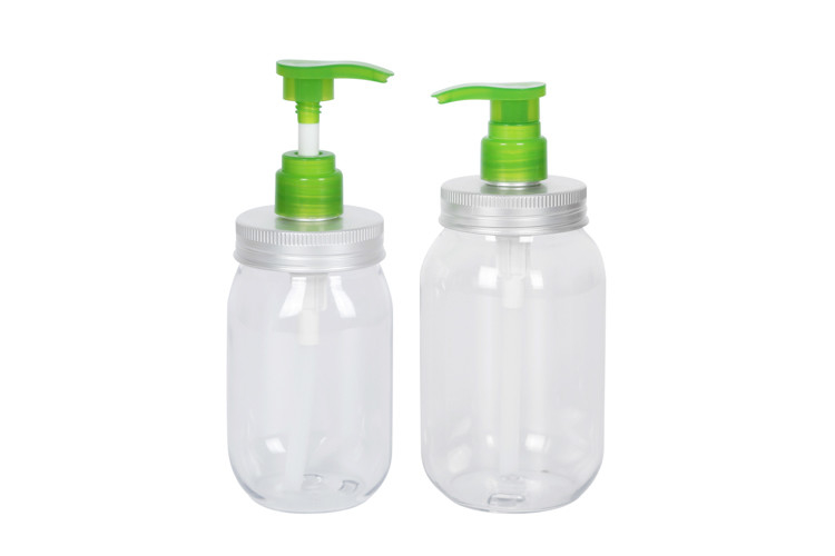 350ml 450ml 650ml Pump Sanitizer Bottle Transparent PET 2.0cc Foam Soap Aluminum Lid