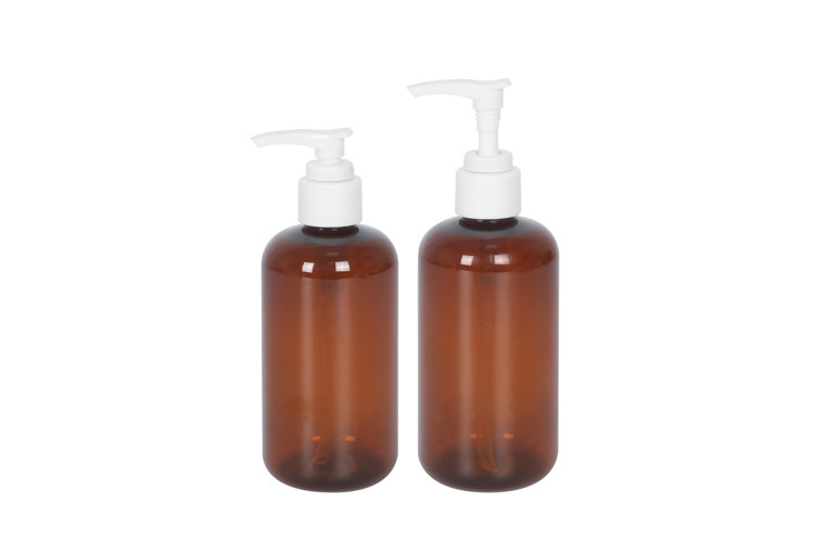 2.0cc Shampoo Pump Dispenser Bottle Amber Pet All Plastic Od 57mm