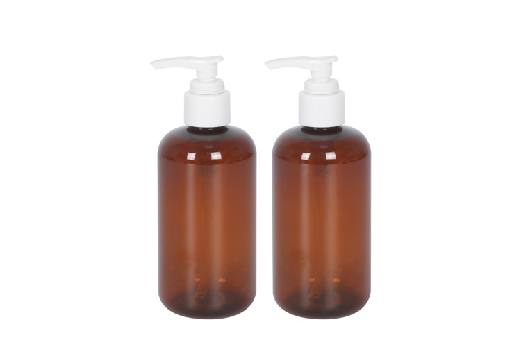 2.0cc Shampoo Pump Dispenser Bottle Amber Pet All Plastic Od 57mm