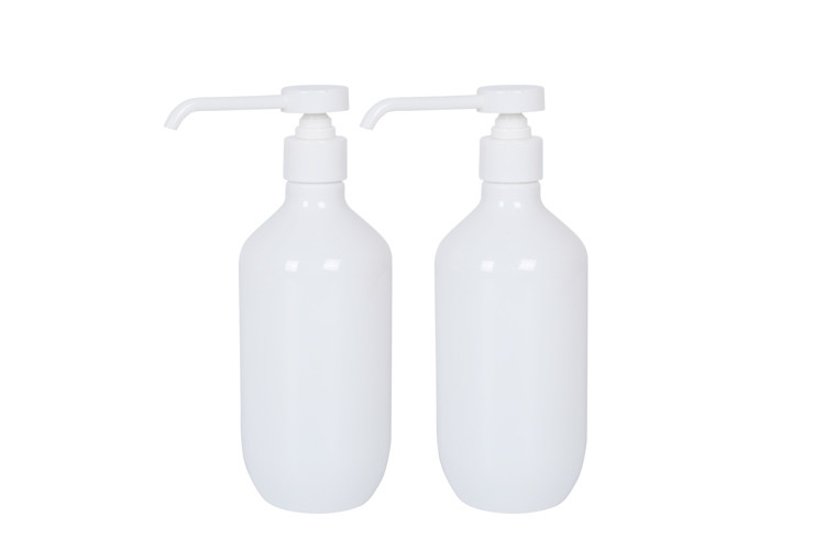 White Empty PET 16oz Shampoo Hair Pump Bottle Hand Sanitizer Pump Bottle Long Nozzle