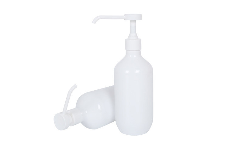 White Empty PET 16oz Shampoo Hair Pump Bottle Hand Sanitizer Pump Bottle Long Nozzle