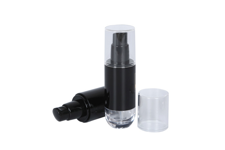Empty 1.7oz Acrylic Black Makeup Foundation Dispenser Bottle Cosmetic Pump Bottle