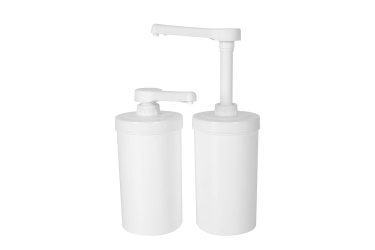 Food Grade Plastic Dispenser Pump 1Liter Container With Non-removable Sauce Pump Of 10/15/20/30ml Dosage
