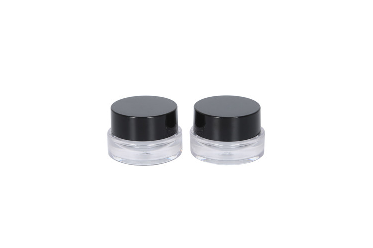 5G / 5ML Round Clear Glass Jars with Black Lids Makeup Foundation Lotion Cream Cosmetic Conatiner