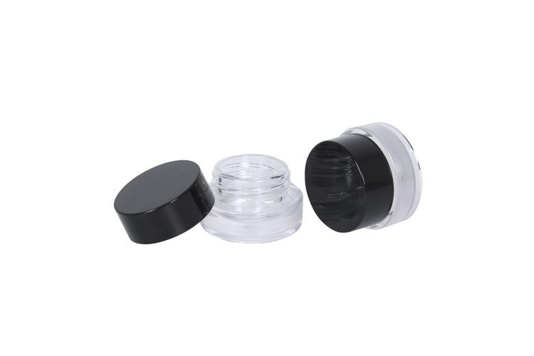 5G / 5ML Round Clear Glass Jars with Black Lids Makeup Foundation Lotion Cream Cosmetic Conatiner