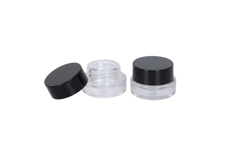 5G / 5ML Round Clear Glass Jars with Black Lids Makeup Foundation Lotion Cream Cosmetic Conatiner