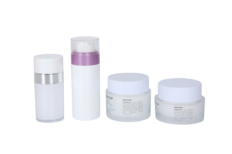 Cylindrical Airless Lotion Bottles of 30/50ml Capacity And 50g Acrylic Cream Jar Family Cosmetic Set For Daily Skin Care