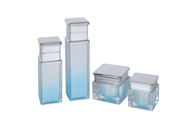 80 / 100ml Square Acylic Serum Lotion Bottle Skincare Cosmetic Set Cream Jar