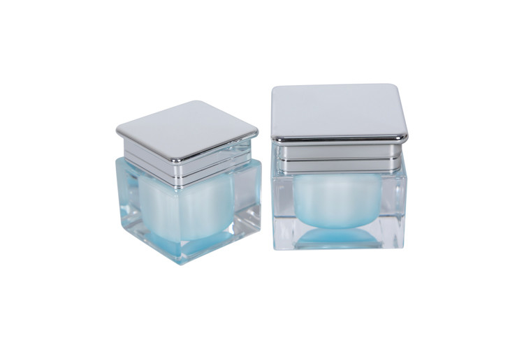 80 / 100ml Square Acylic Serum Lotion Bottle Skincare Cosmetic Set Cream Jar